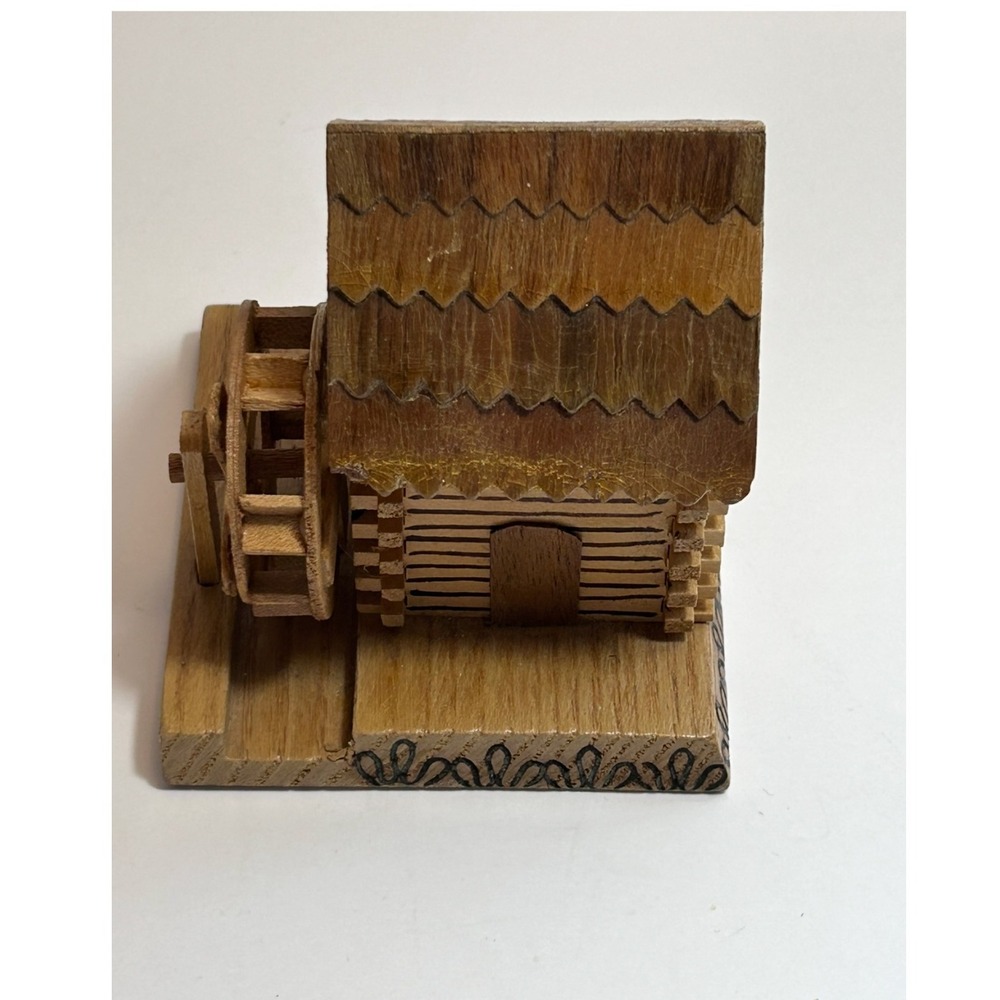 Vintage Handmade Wooden Water Mill Romania Co-op "Marama Musceleana"